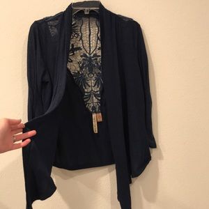 Beautiful dark blue lace cover up